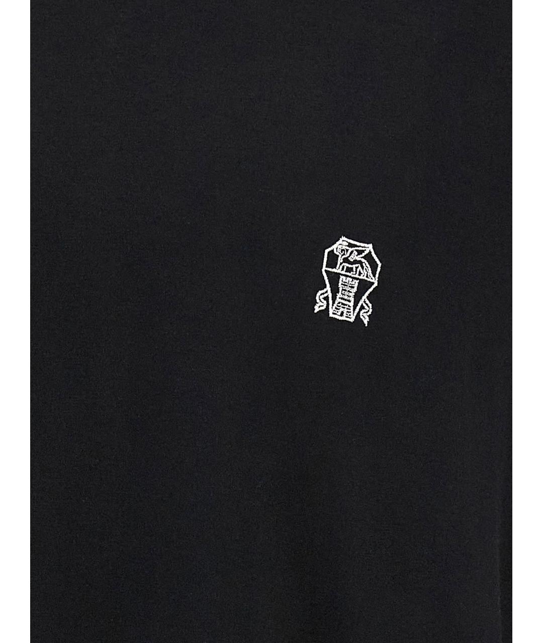 BRUNELLO CUCINELLI Черная хлопковая футболка, фото 3