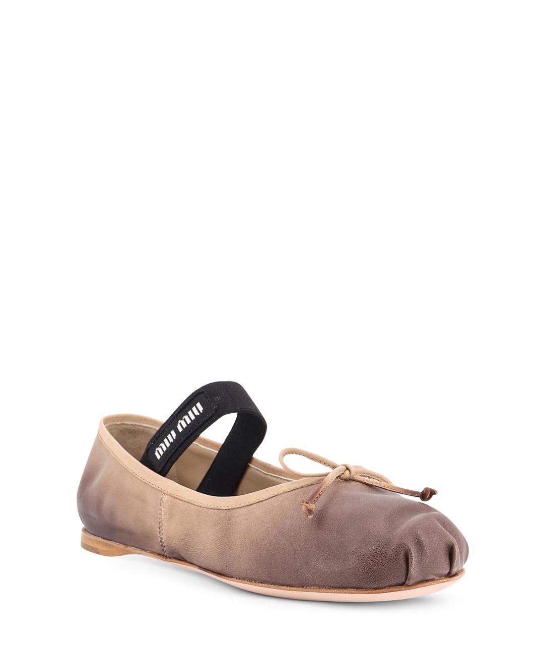 MIU MIU Мульти кожаные балетки, фото 2