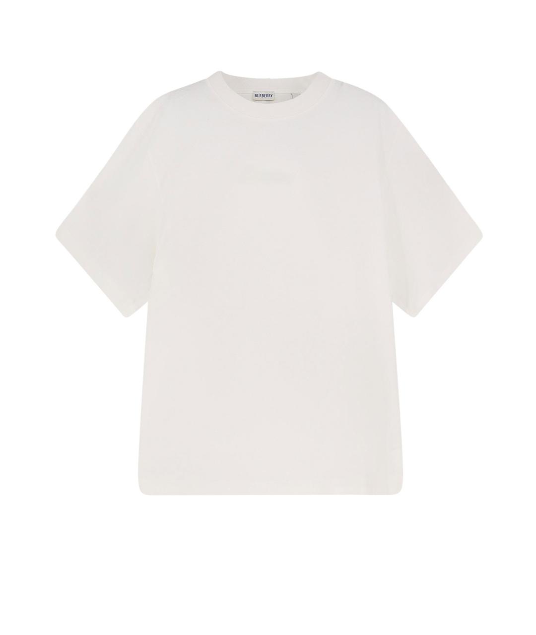 BURBERRY Белая хлопковая футболка, фото 1