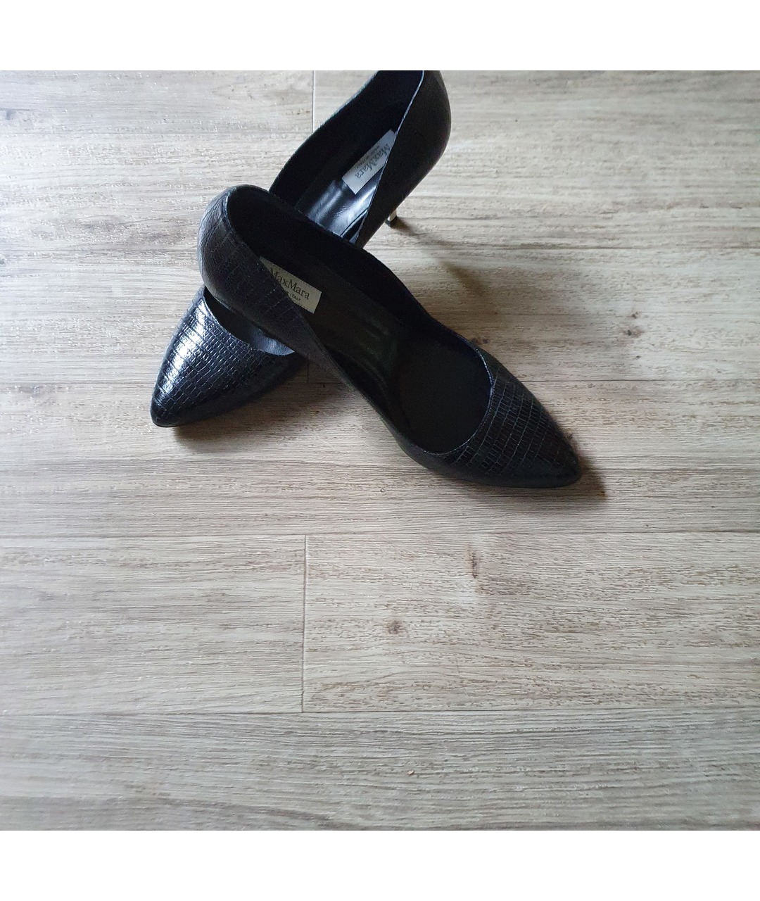 MAX MARA Черные кожаные туфли, фото 6