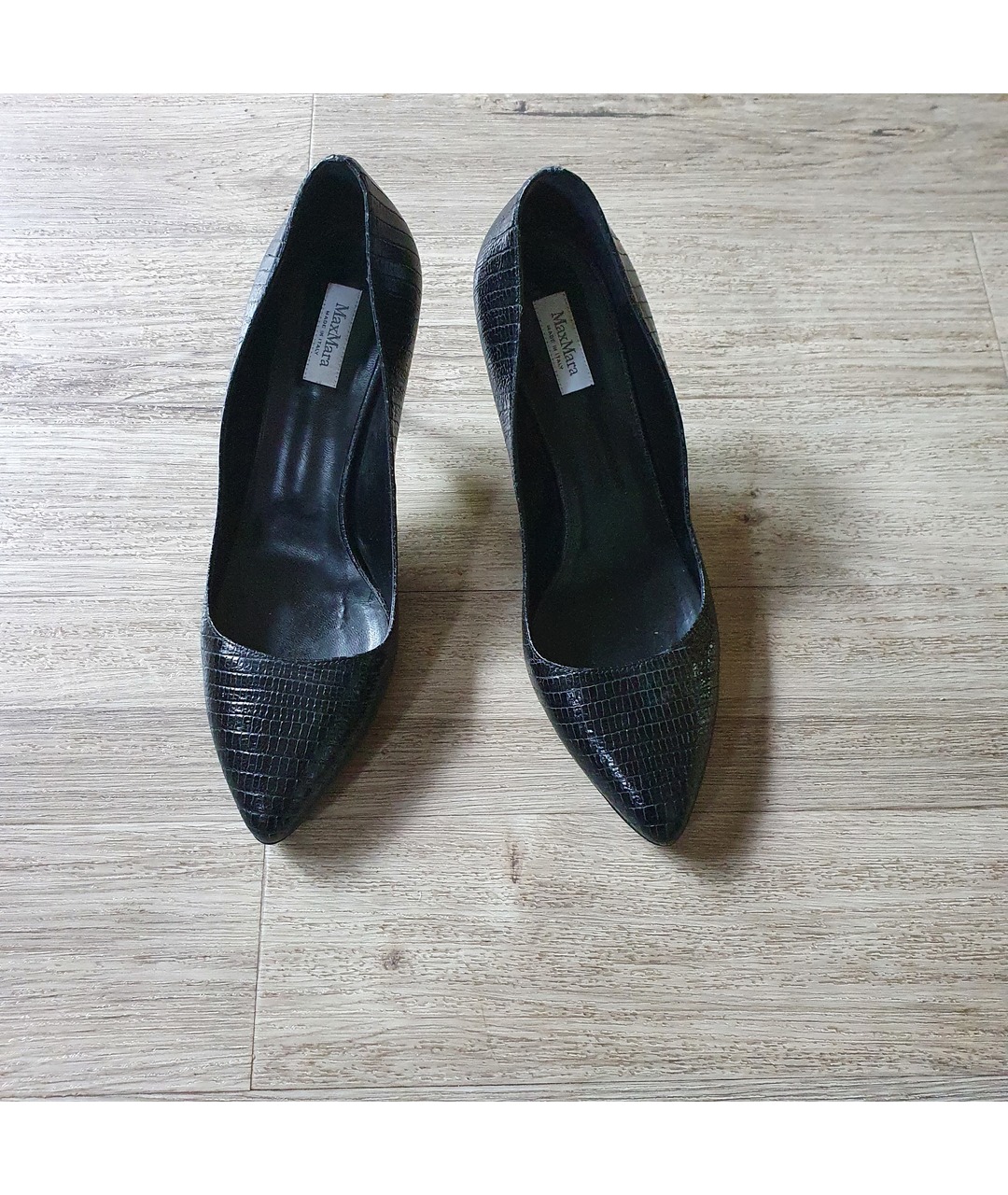 MAX MARA Черные кожаные туфли, фото 2