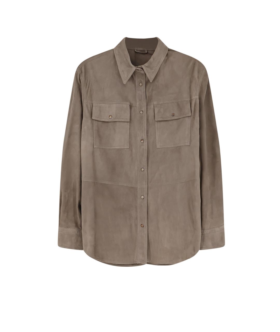 BRUNELLO CUCINELLI Бежевая замшевая куртка, фото 1