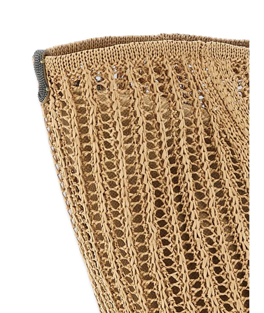 BRUNELLO CUCINELLI Бежевая пелетеная сумка тоут, фото 5