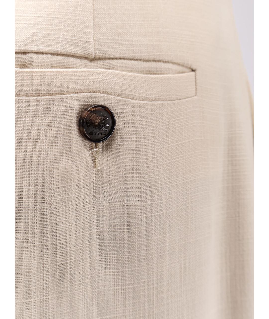 ETRO Бежевые вискозные прямые брюки, фото 3