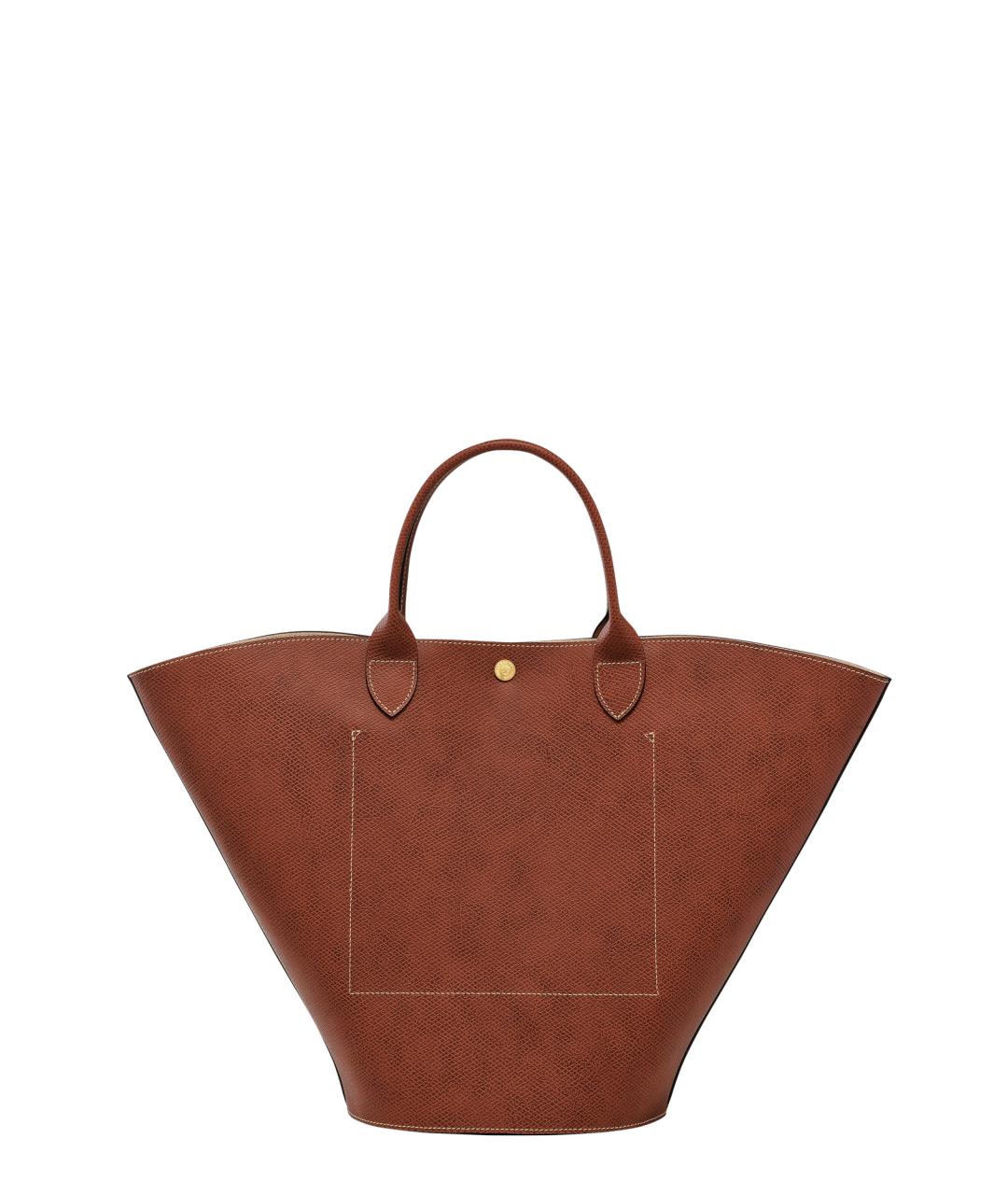 LONGCHAMP Коричневая кожаная сумка тоут, фото 2