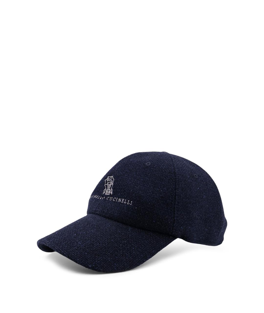 BRUNELLO CUCINELLI Синяя льняная кепка/бейсболка, фото 2