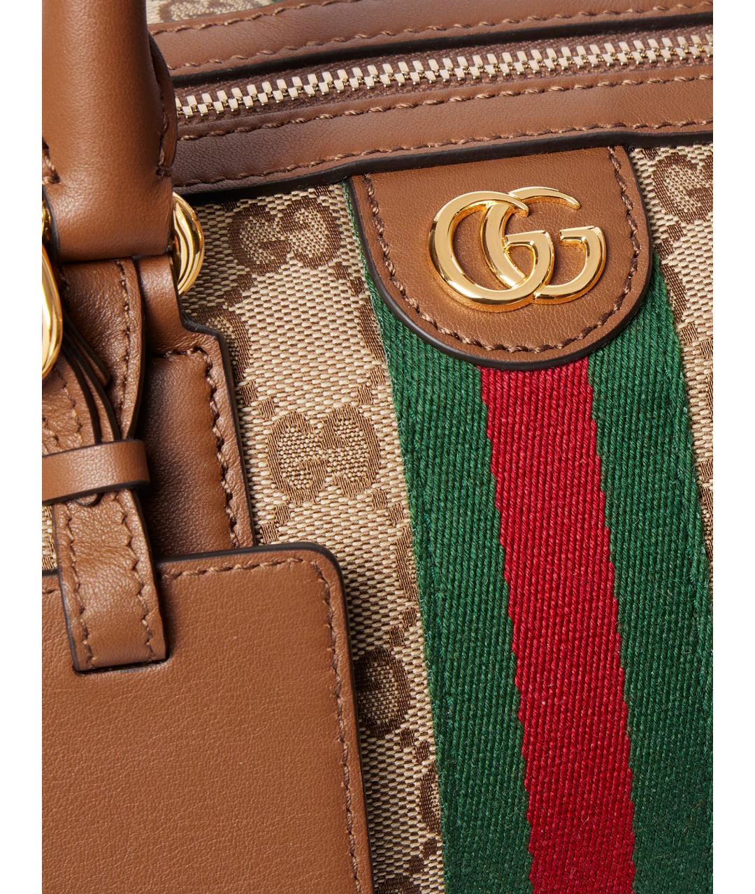 GUCCI Бежевая тканевая дорожная/спортивная сумка, фото 5