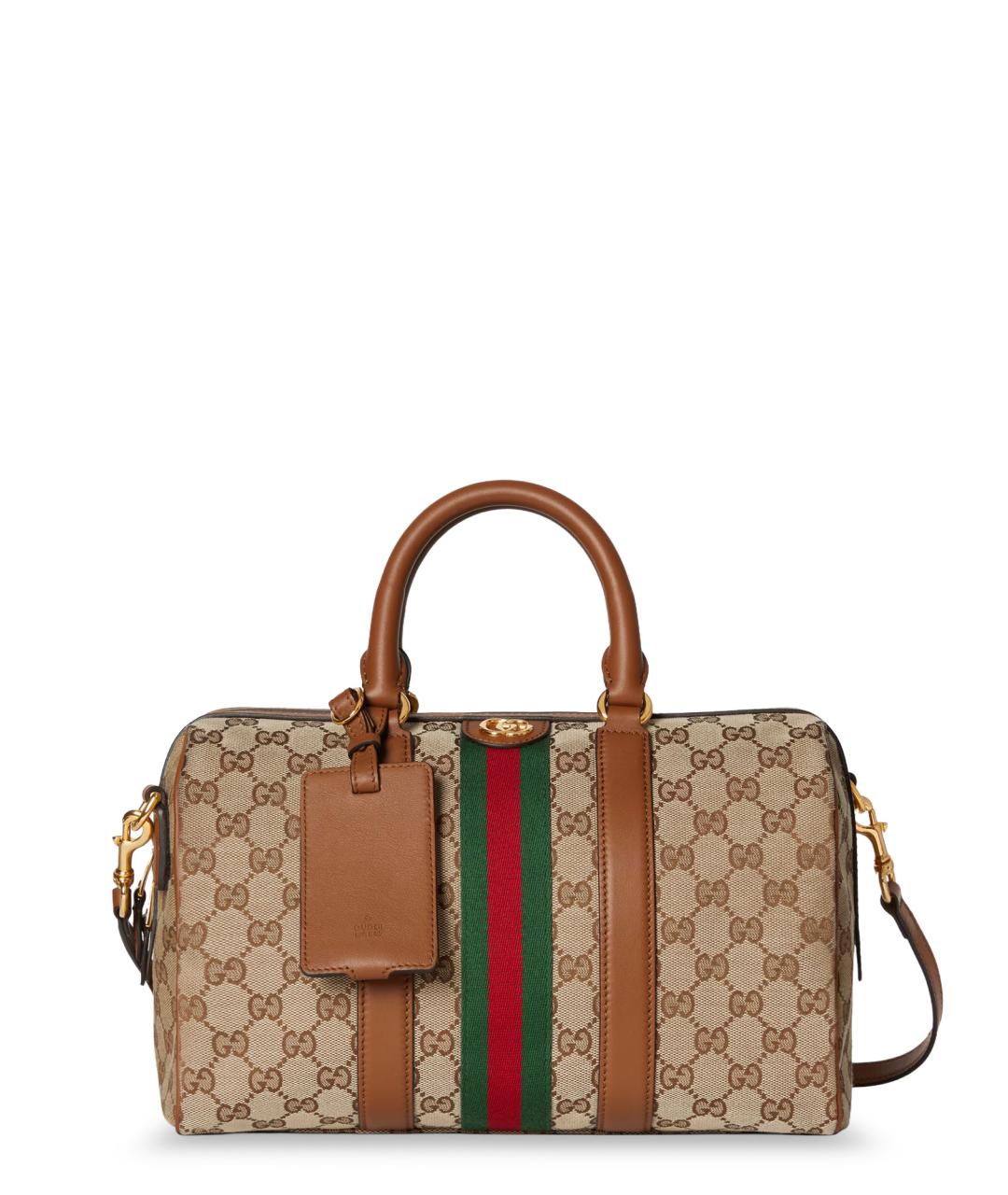 GUCCI Бежевая тканевая дорожная/спортивная сумка, фото 1