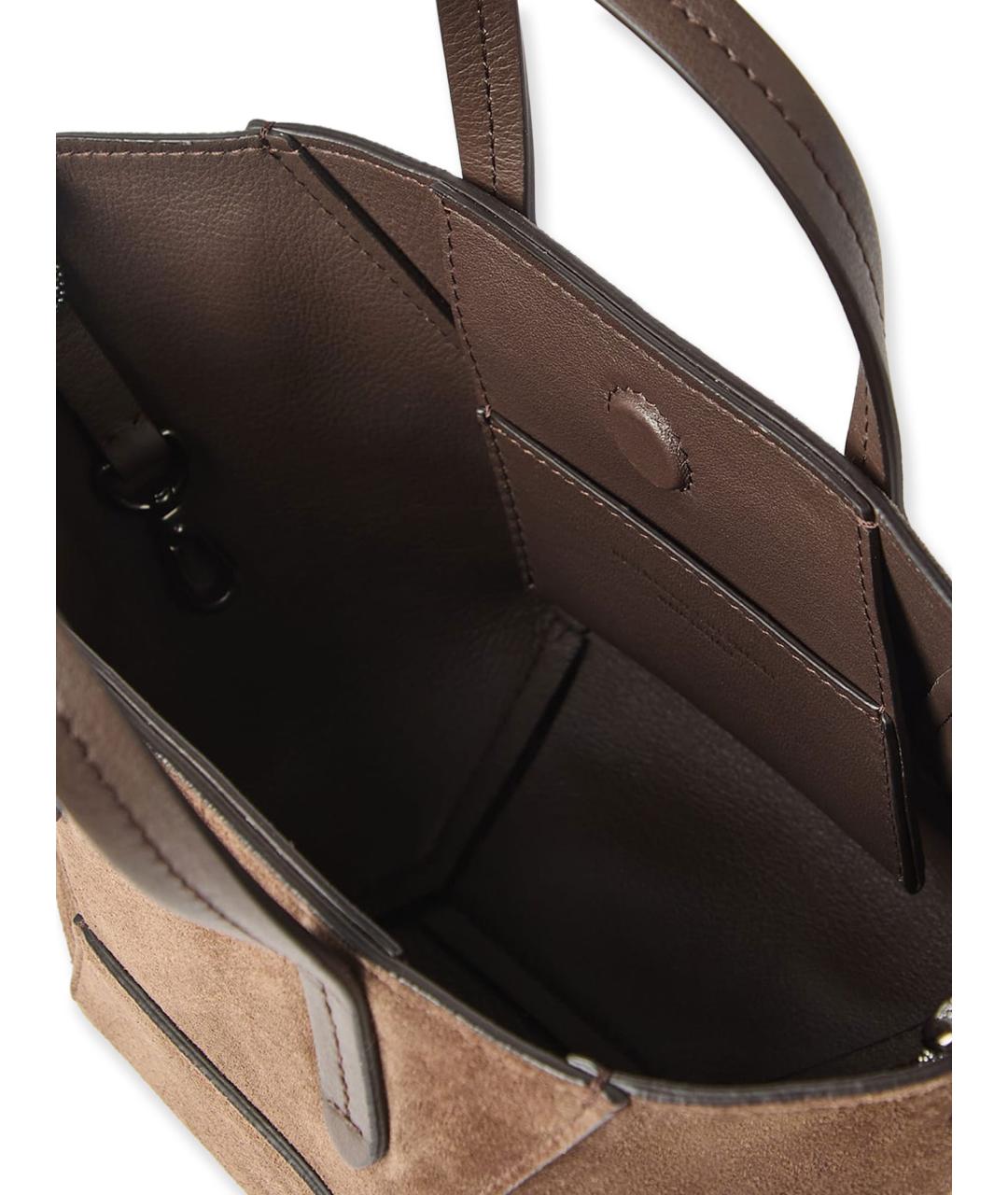 BRUNELLO CUCINELLI Коричневая замшевая сумка тоут, фото 3