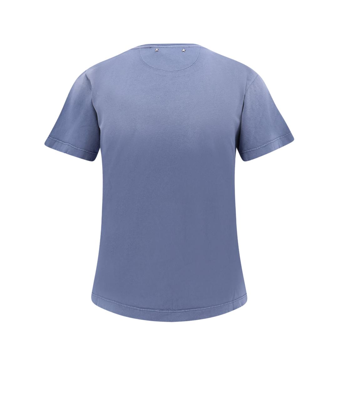 GOLDEN GOOSE DELUXE BRAND Синяя хлопковая футболка, фото 2