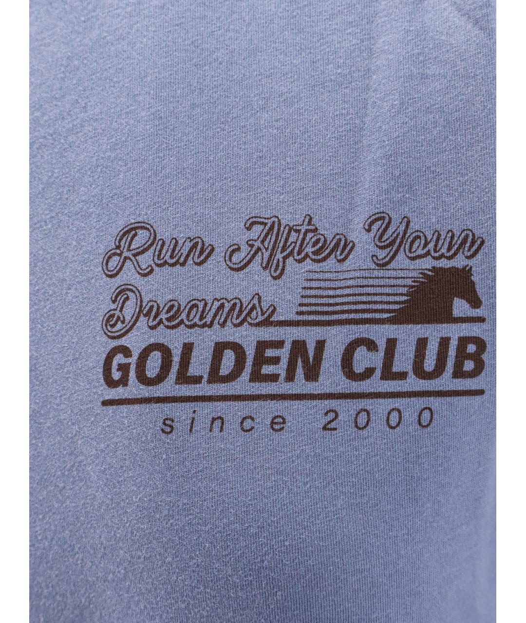 GOLDEN GOOSE DELUXE BRAND Синяя хлопковая футболка, фото 3