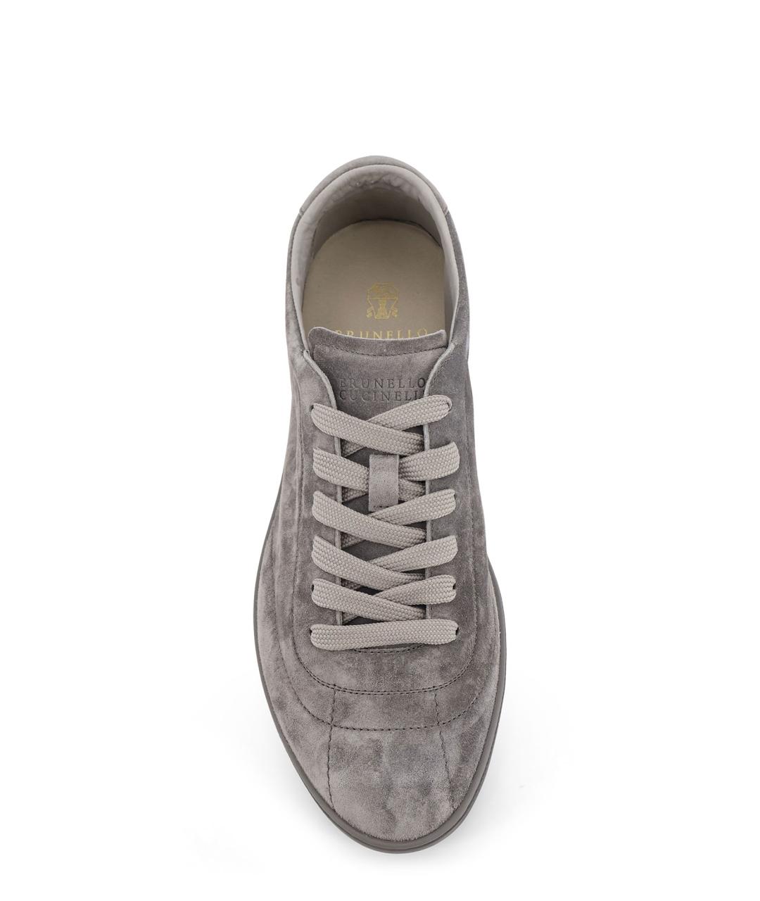BRUNELLO CUCINELLI Серые замшевые низкие кроссовки / кеды, фото 5