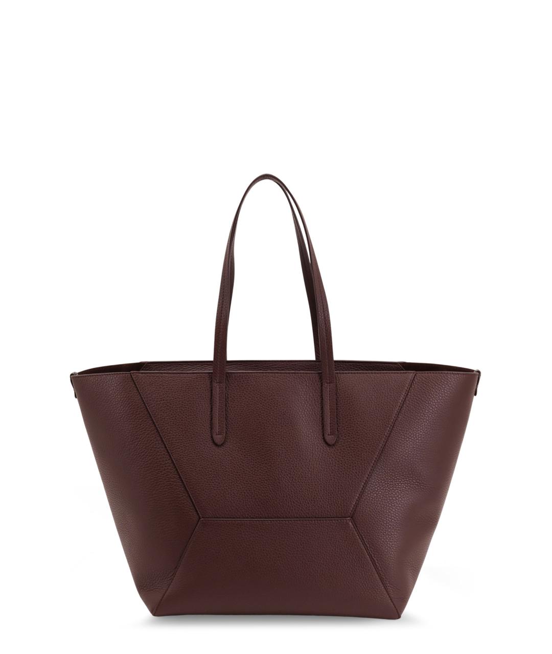 BRUNELLO CUCINELLI Фиолетовая кожаная сумка тоут, фото 2