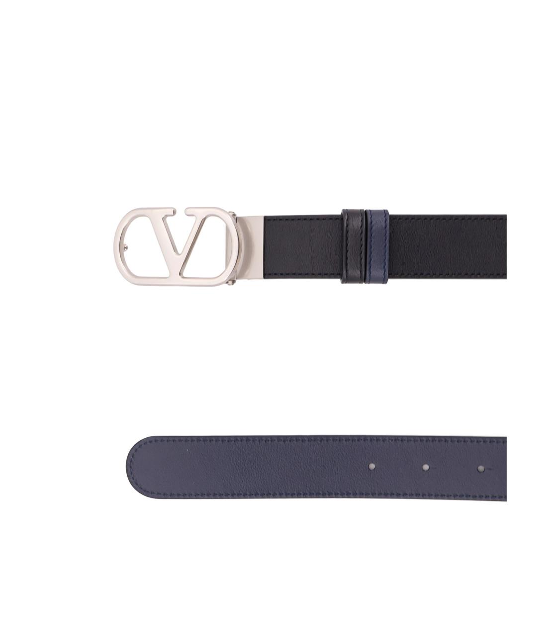 VALENTINO Черный кожаный ремень, фото 2
