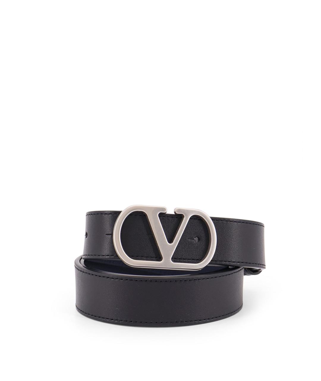 VALENTINO Черный кожаный ремень, фото 3