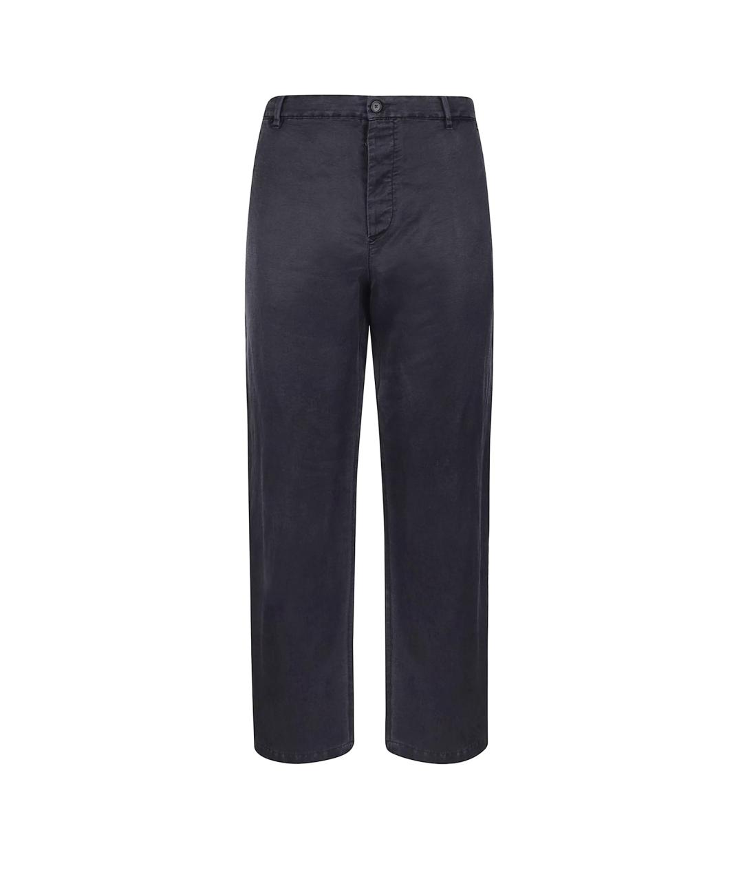 MASSIMO OSTI Темно-синие полиамидовые повседневные брюки, фото 1