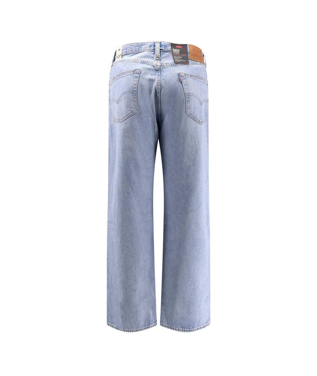 LEVI'S Голубые хлопковые прямые джинсы, фото 2