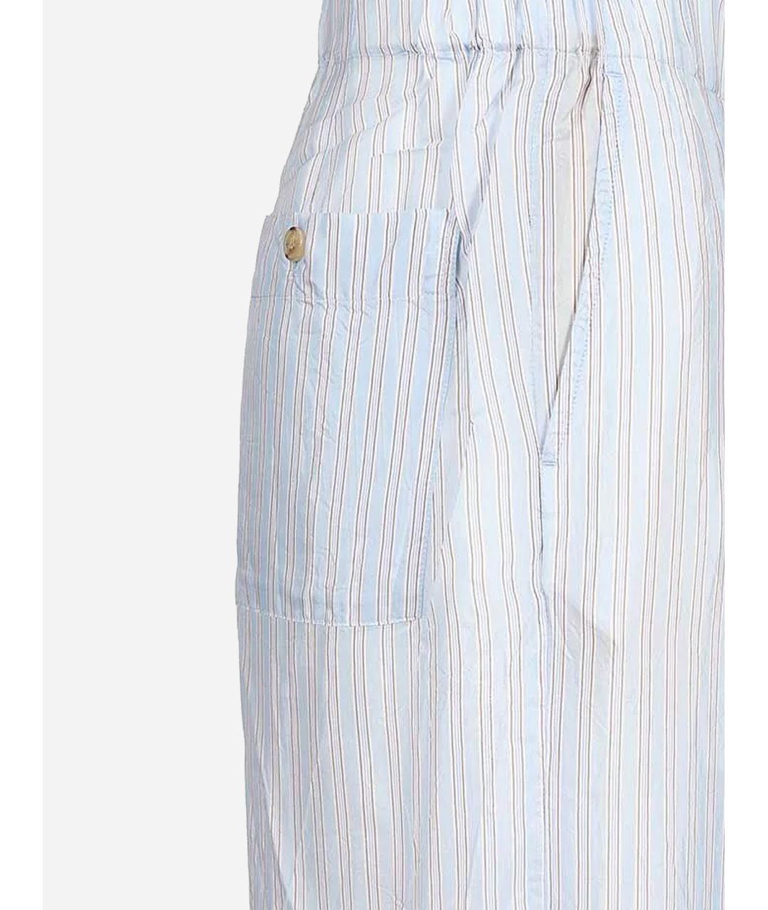 DRIES VAN NOTEN Голубые вискозные прямые брюки, фото 3