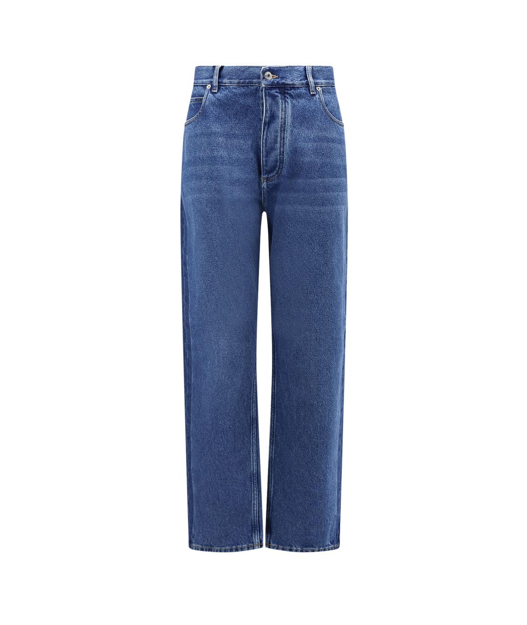 BOTTEGA VENETA Синие хлопковые прямые джинсы, фото 1