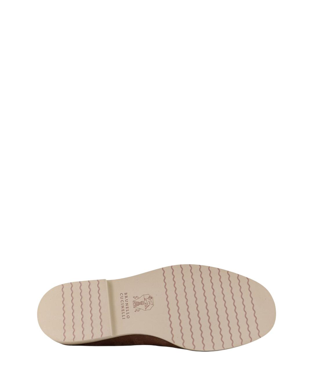 BRUNELLO CUCINELLI Коричневые замшевые лоферы, фото 4