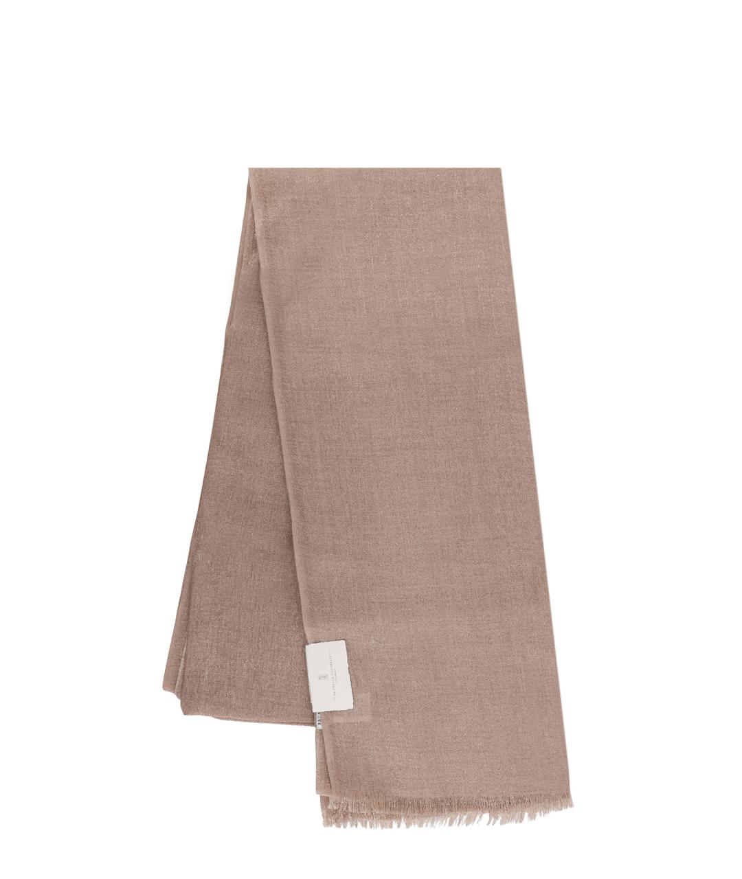 BRUNELLO CUCINELLI Бежевый кашемировый шарф, фото 1