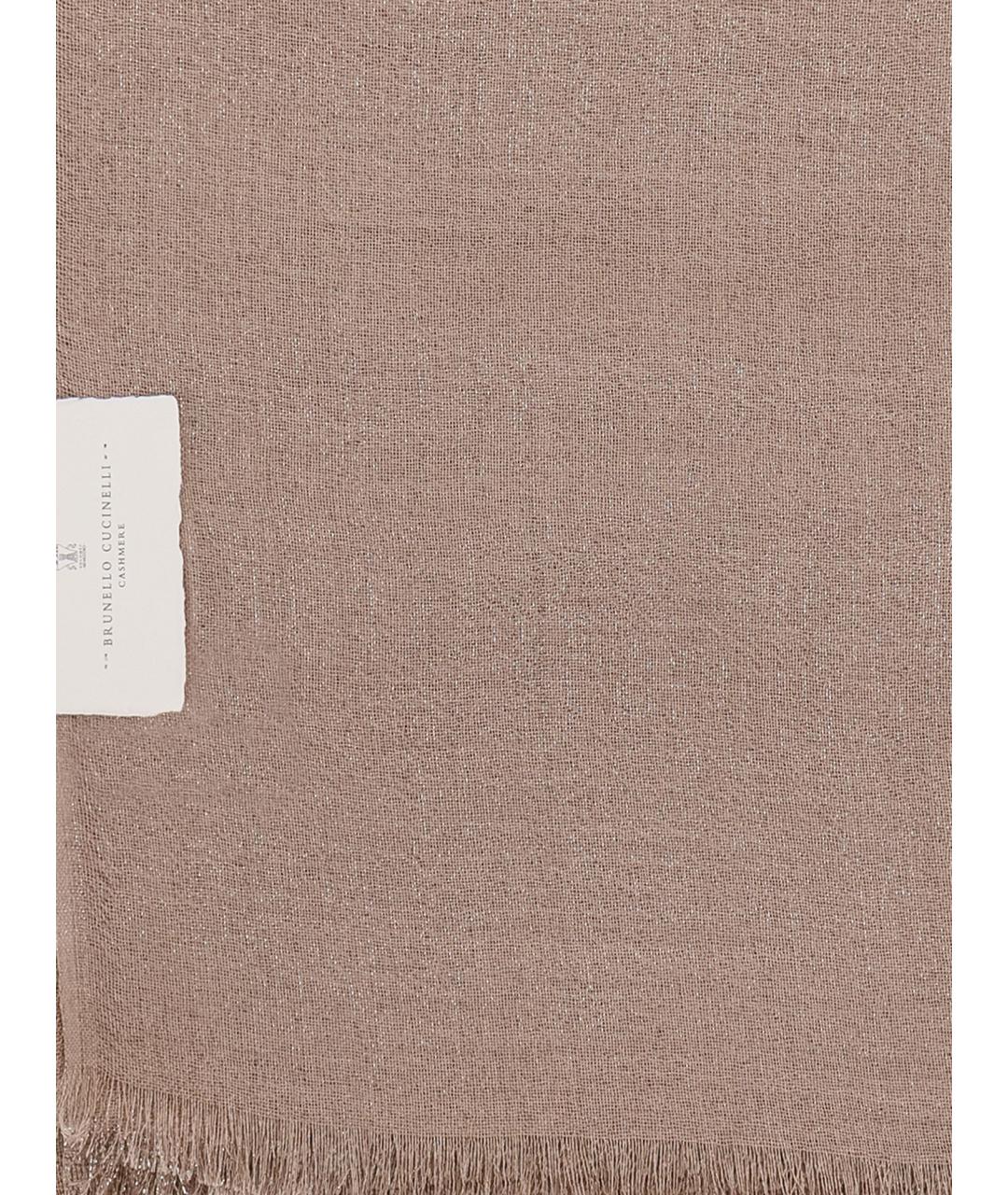 BRUNELLO CUCINELLI Бежевый кашемировый шарф, фото 3