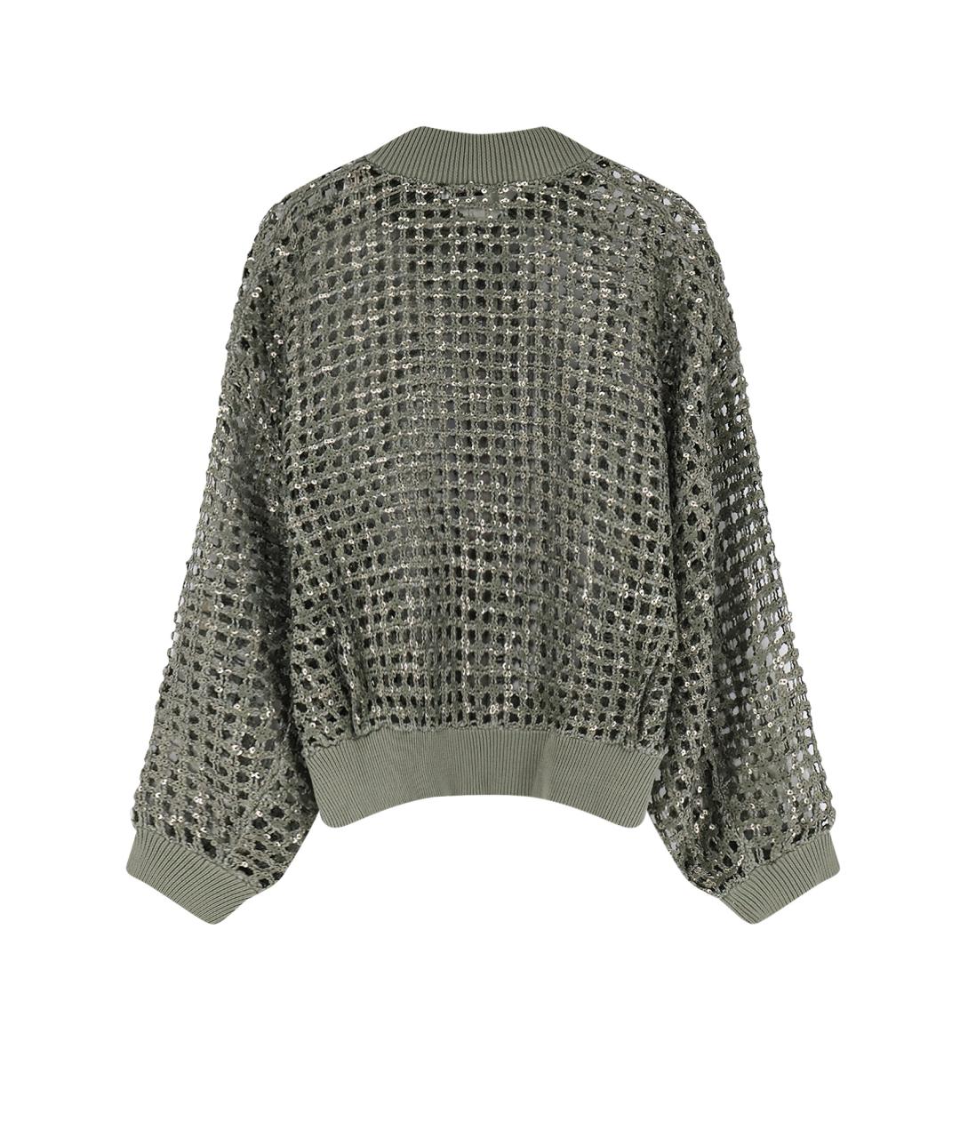 BRUNELLO CUCINELLI Зеленый льняной кардиган, фото 2