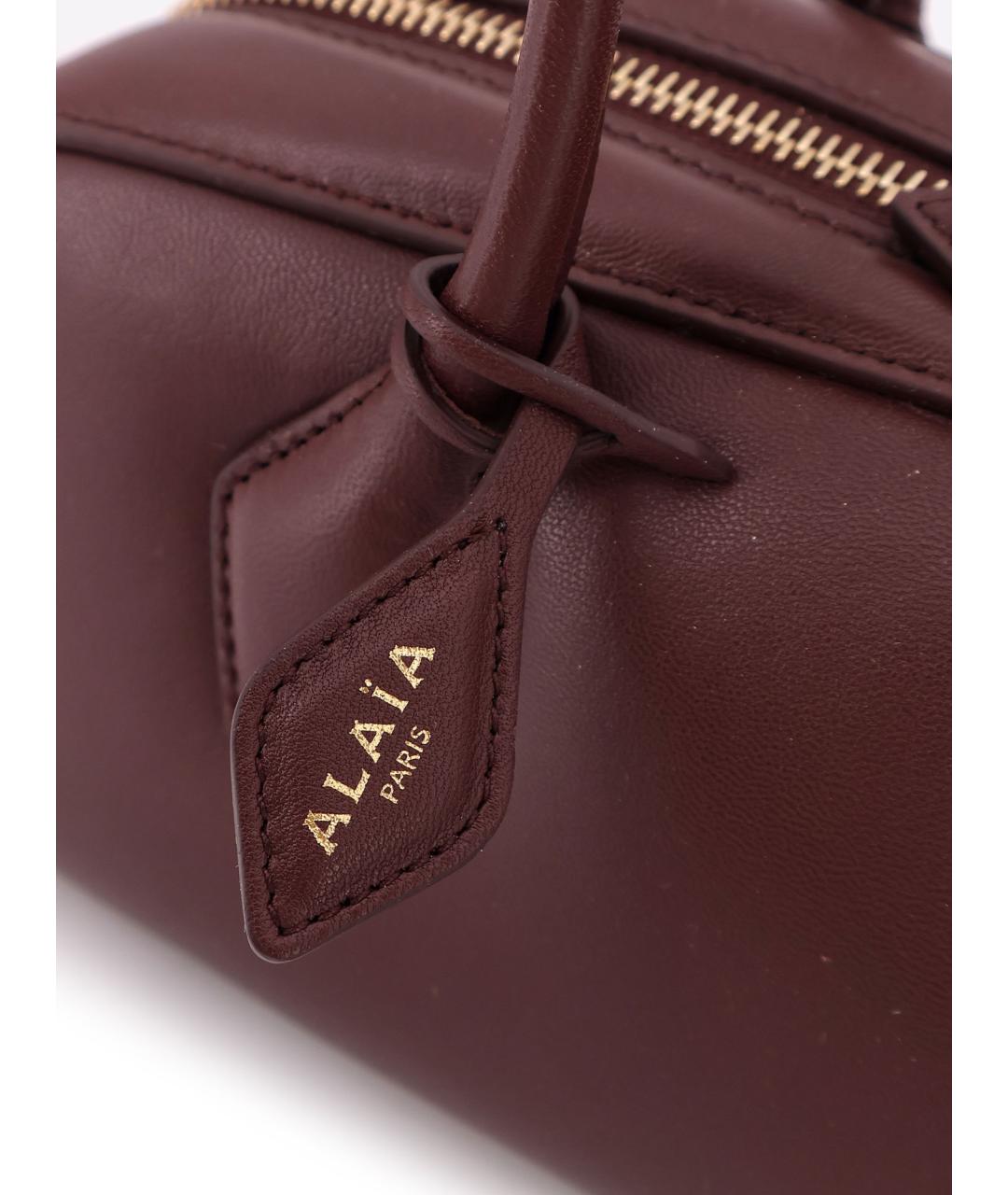 ALAIA Бордовая кожаная сумка через плечо, фото 5