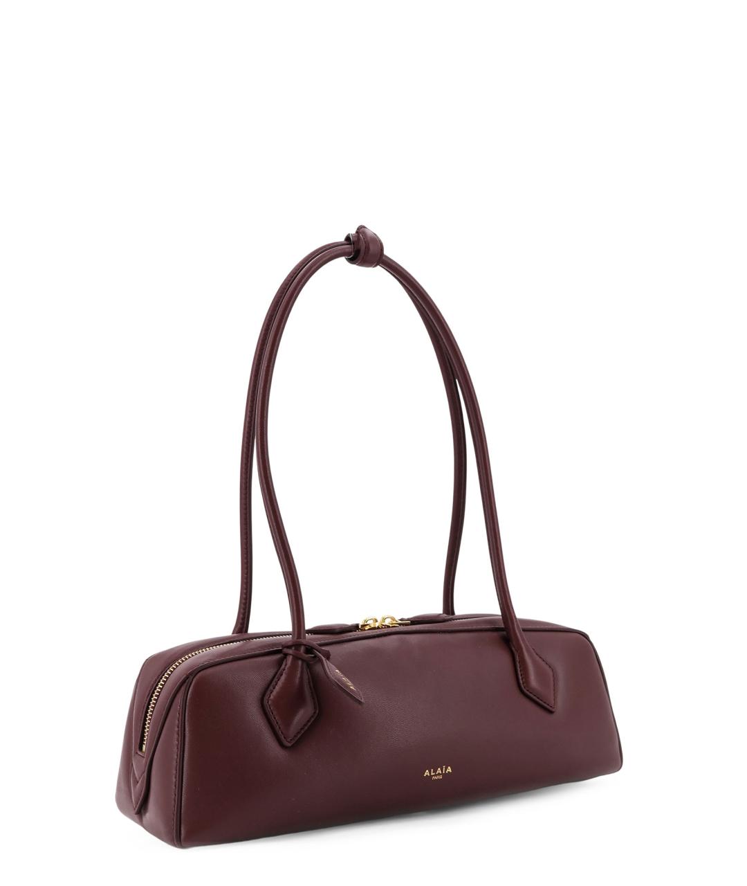 ALAIA Бордовая кожаная сумка через плечо, фото 3