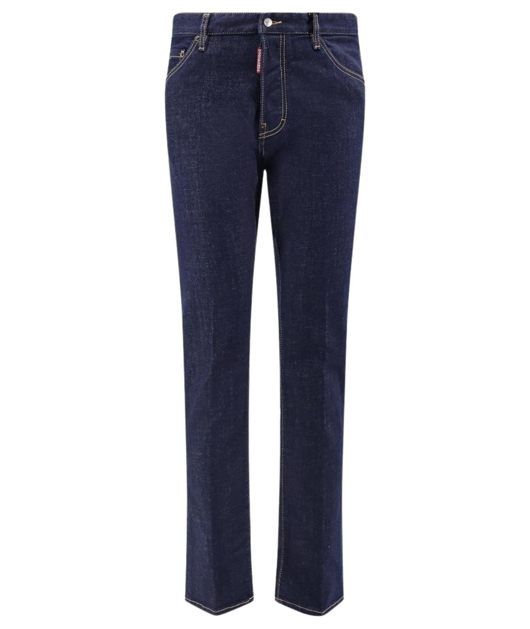 DSQUARED2 Темно-синие хлопко-эластановые джинсы скинни, фото 1