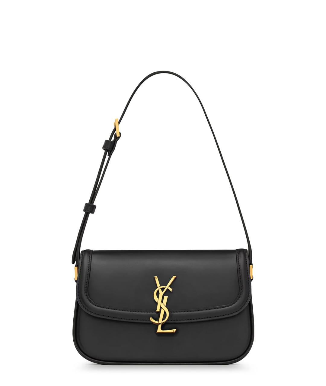 SAINT LAURENT Черная кожаная сумка через плечо, фото 1
