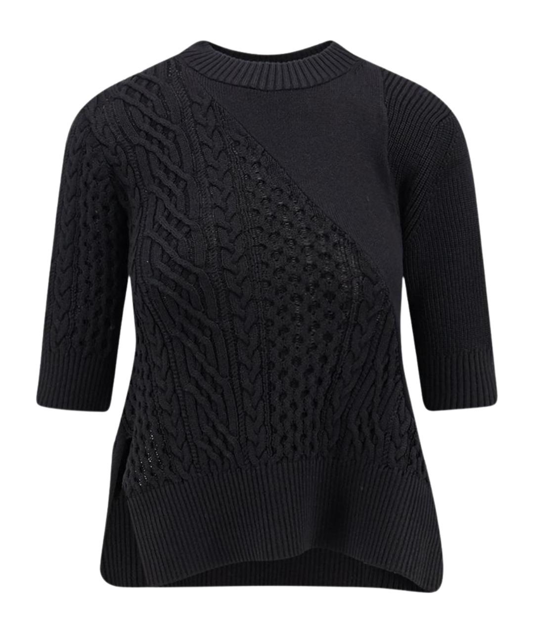 SACAI Черный хлопковый джемпер / свитер, фото 1