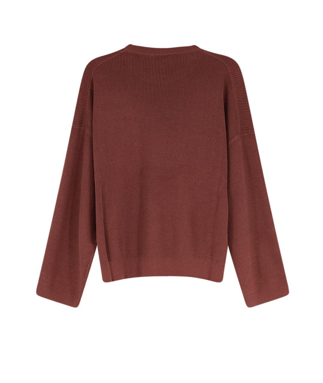 BRUNELLO CUCINELLI Бордовый хлопковый джемпер / свитер, фото 2