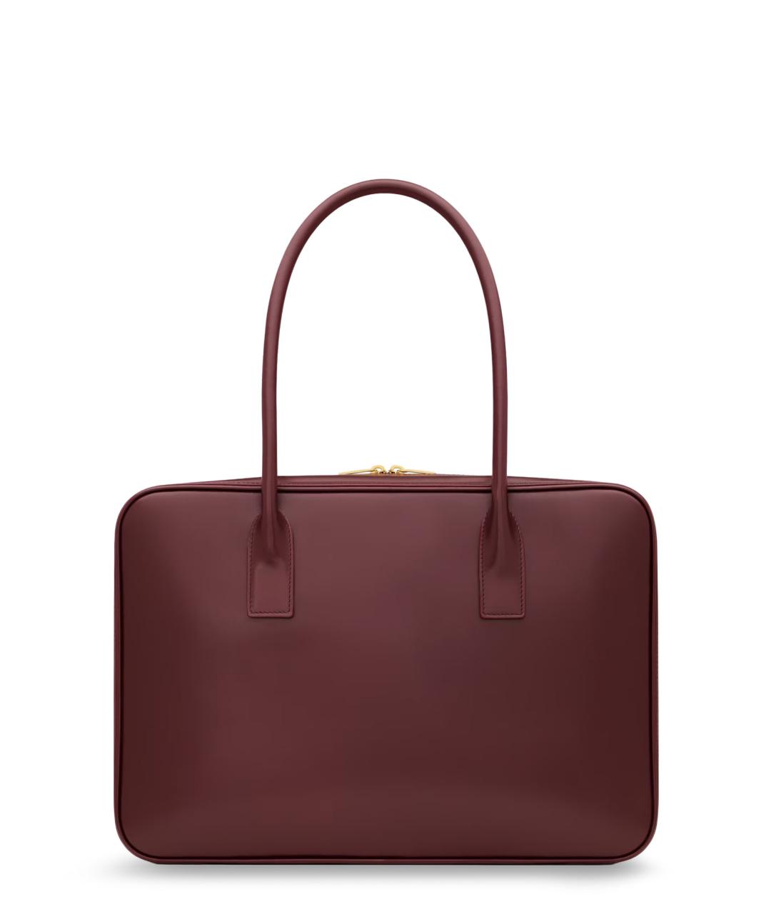 SAINT LAURENT Бордовая кожаная сумка тоут, фото 2