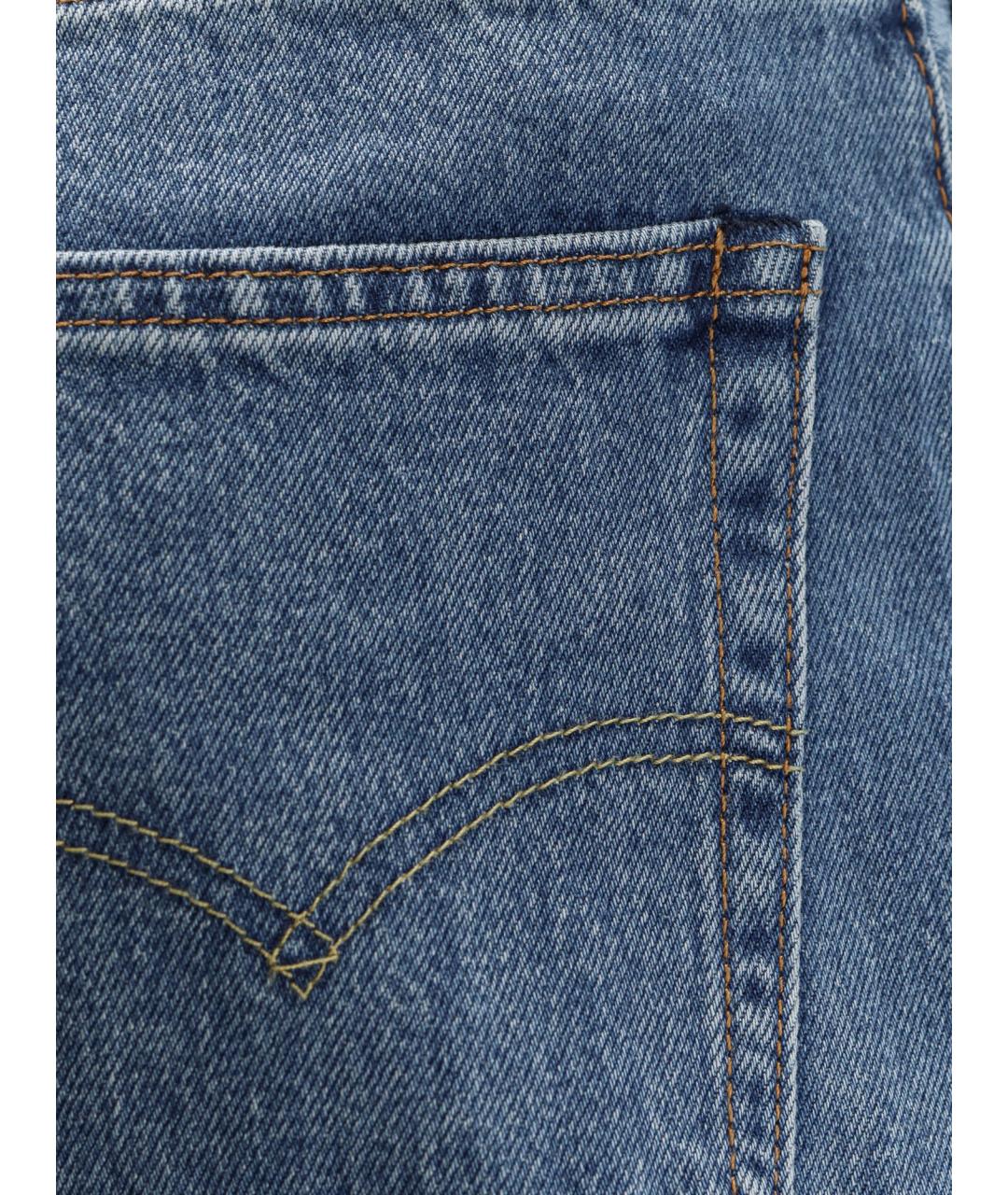LEVI'S Синие хлопковые прямые джинсы, фото 3