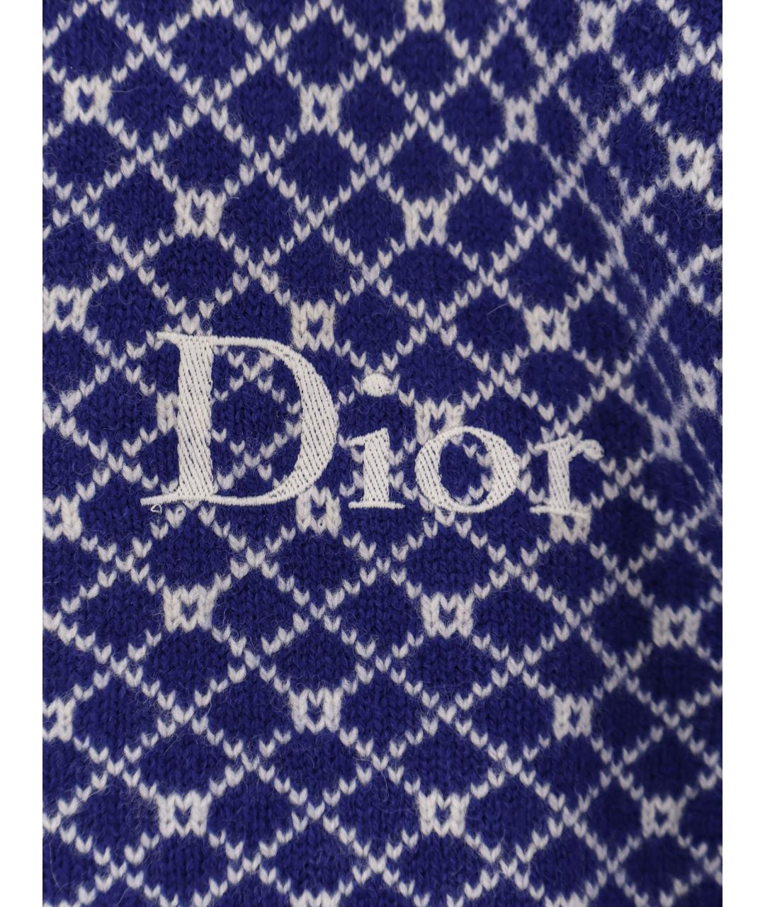 CHRISTIAN DIOR Синий шерстяной джемпер / свитер, фото 3