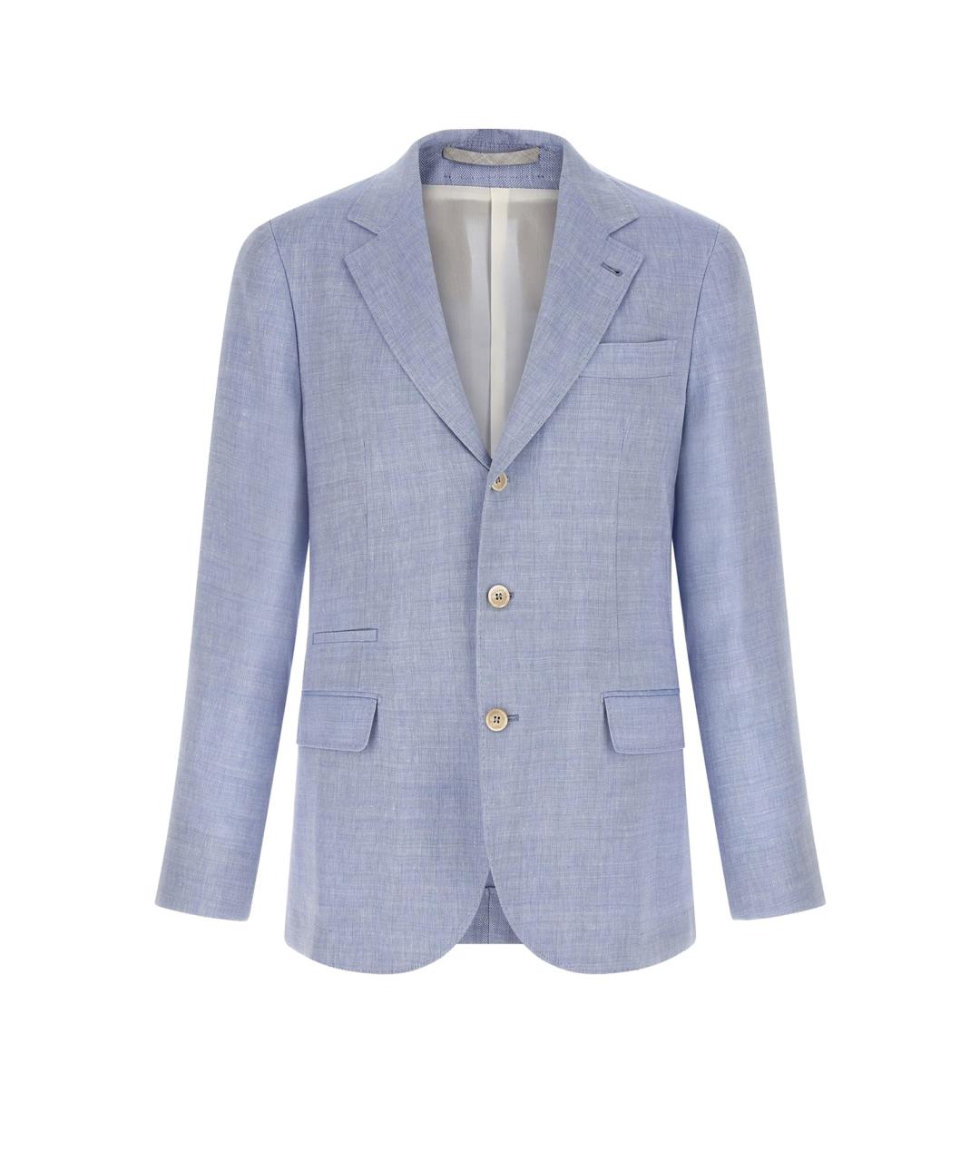 BRUNELLO CUCINELLI Голубой льняной пиджак, фото 1