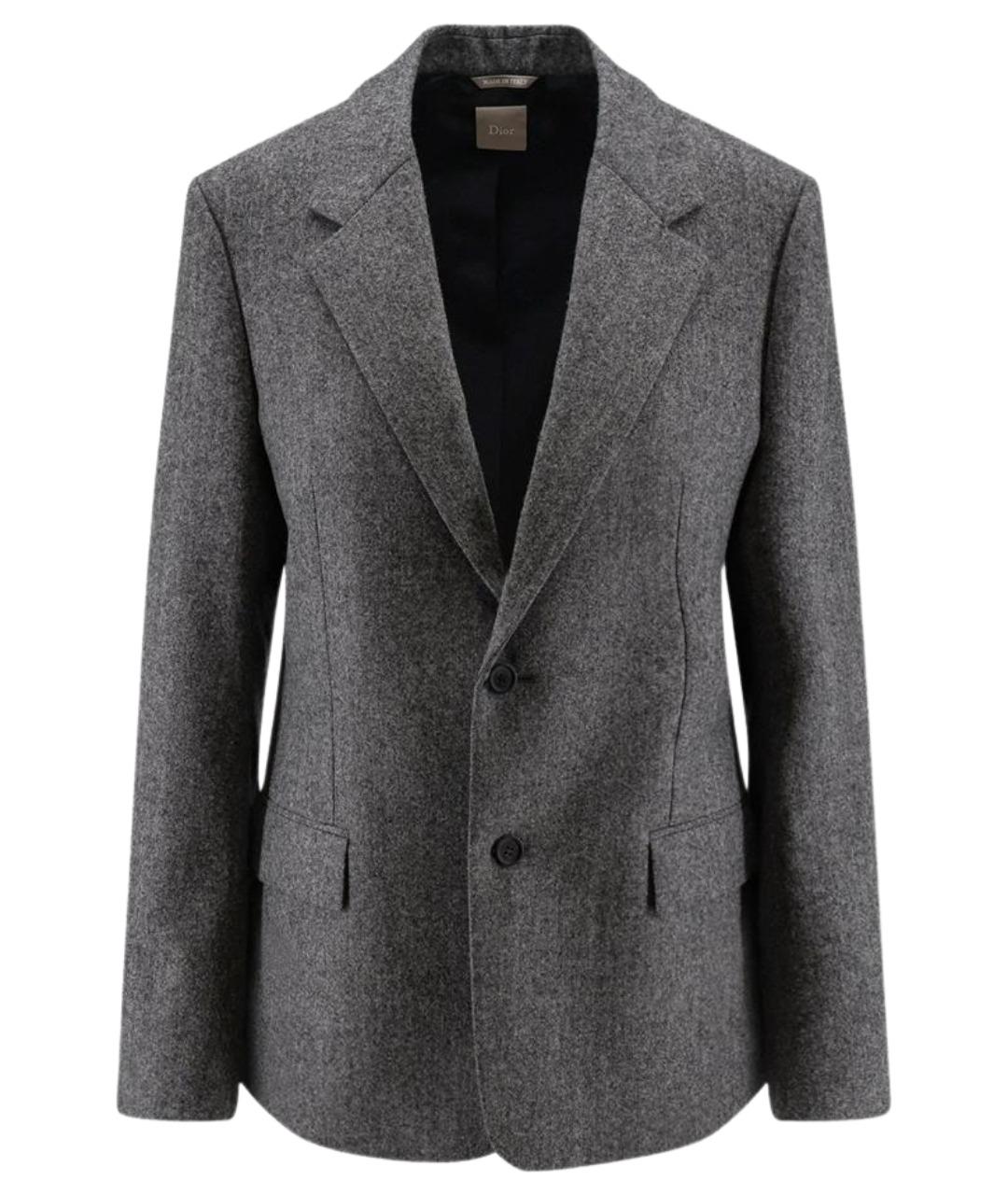 CHRISTIAN DIOR Серый шерстяной пиджак, фото 1
