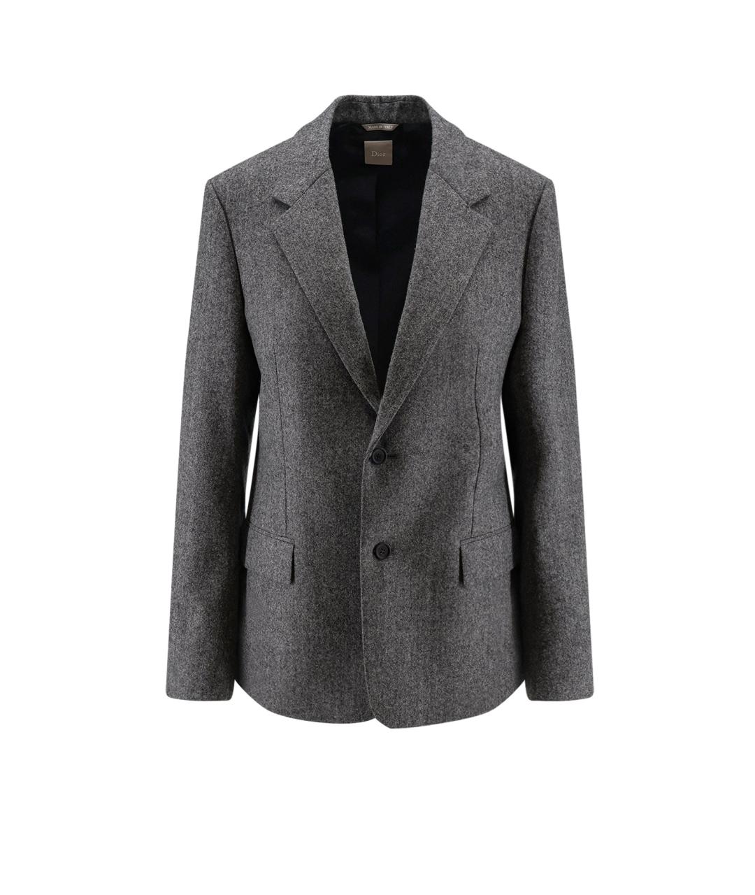 CHRISTIAN DIOR Серый шерстяной пиджак, фото 4