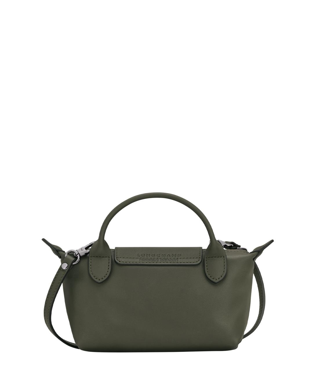 LONGCHAMP Зеленая кожаная сумка тоут, фото 2