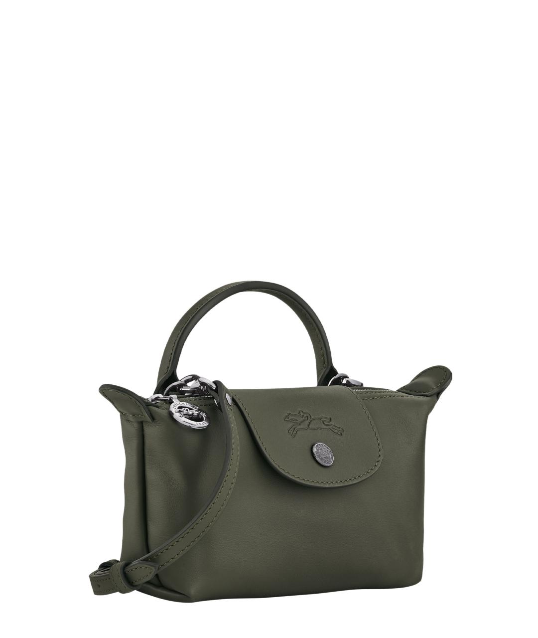 LONGCHAMP Зеленая кожаная сумка тоут, фото 3