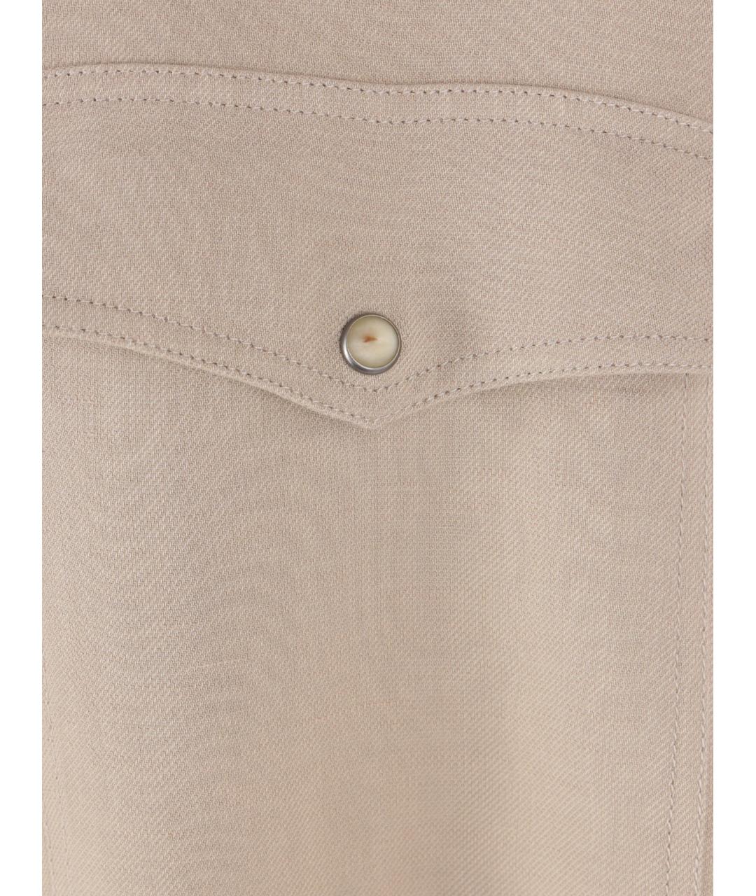 BRUNELLO CUCINELLI Бежевая вискозная рубашка, фото 3