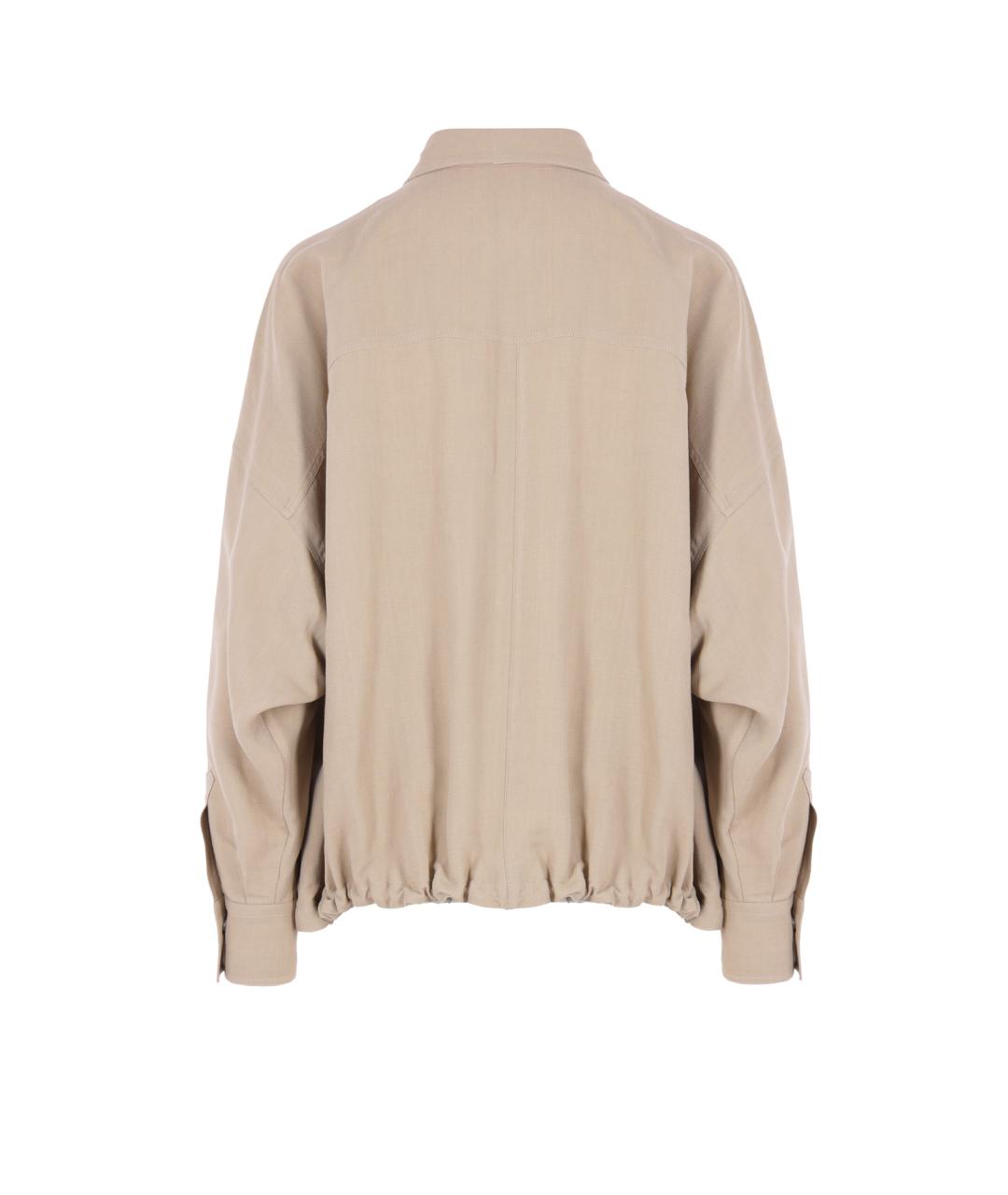 BRUNELLO CUCINELLI Бежевая вискозная рубашка, фото 2