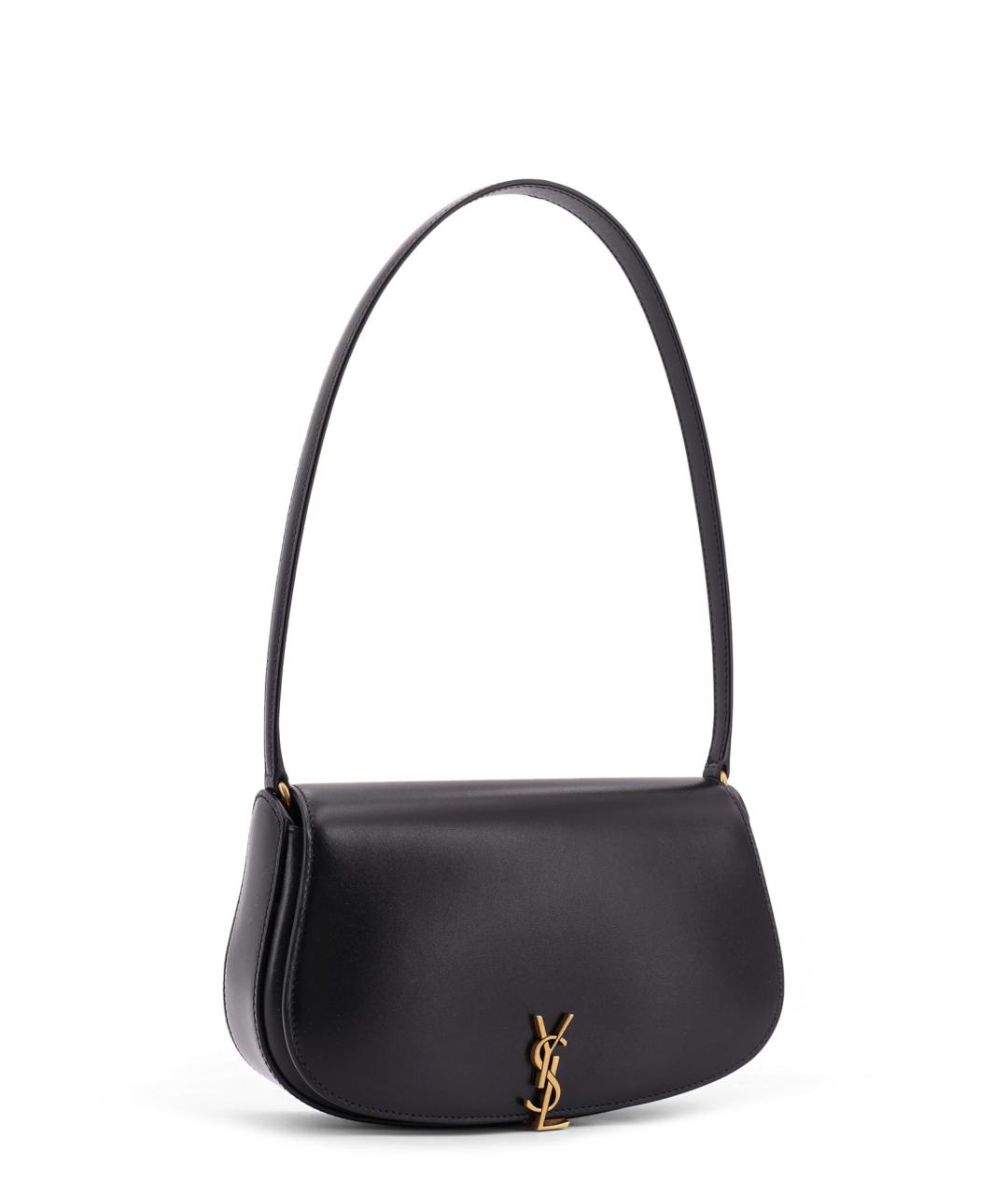 SAINT LAURENT Черная кожаная сумка через плечо, фото 3