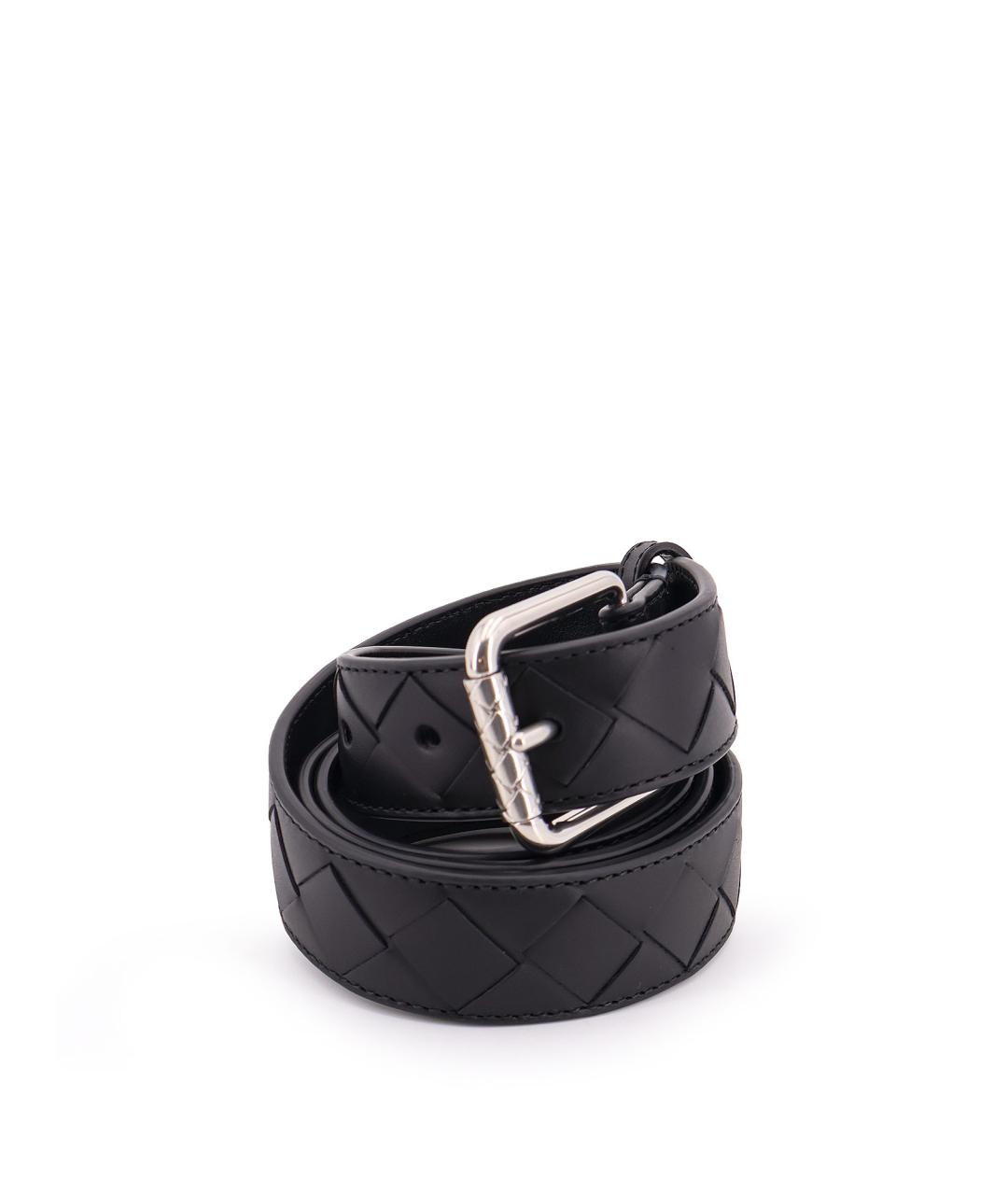 BOTTEGA VENETA Черный кожаный ремень, фото 3
