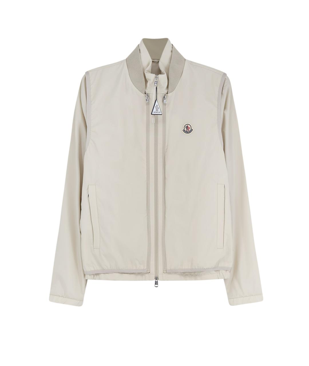 MONCLER Бежевая полиэстеровая куртка, фото 1