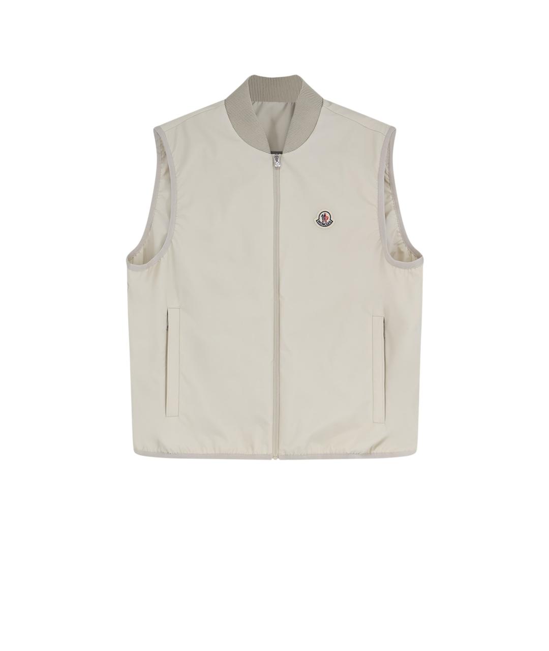 MONCLER Бежевая полиэстеровая куртка, фото 3