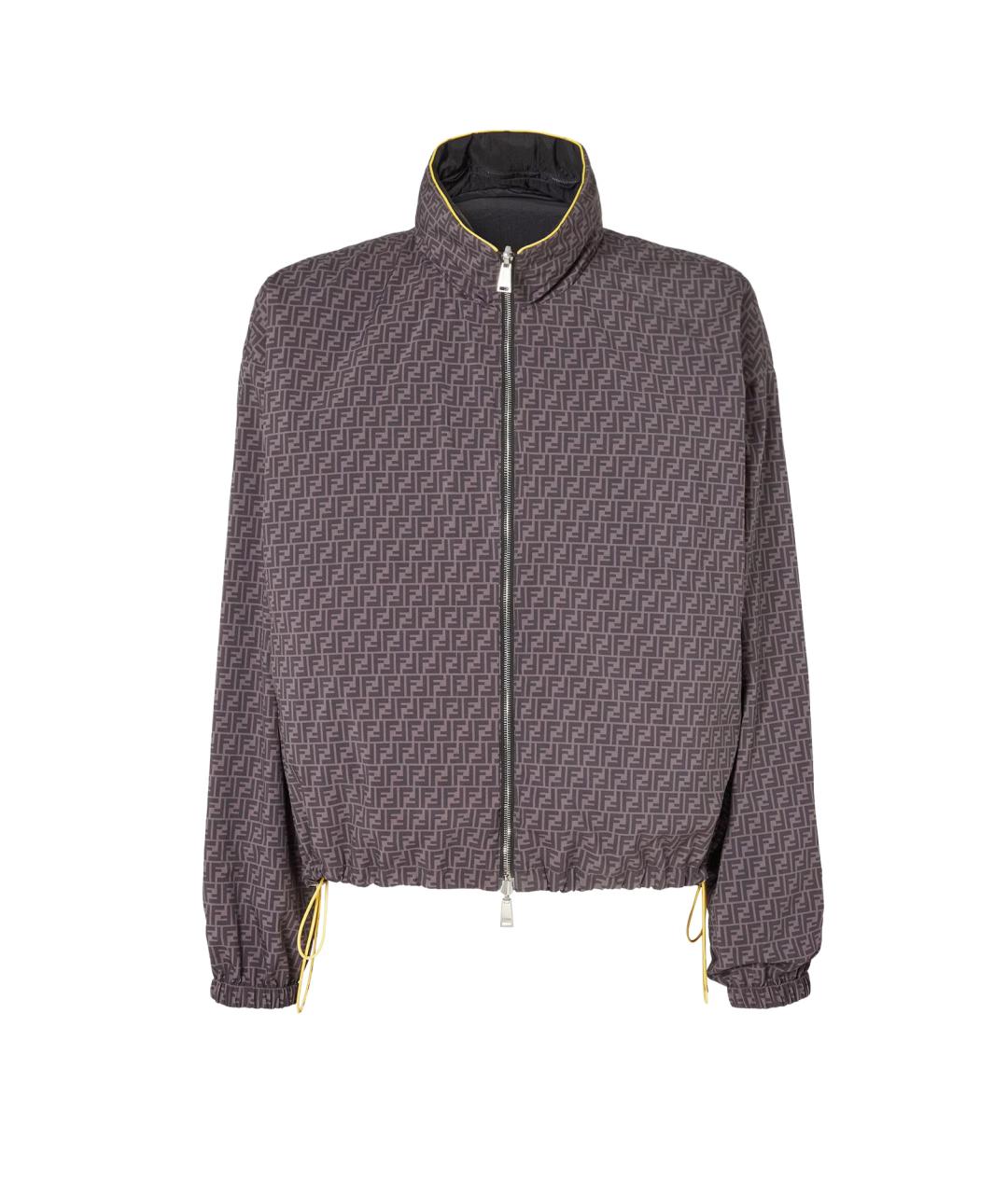 FENDI Черная синтетическая куртка, фото 3