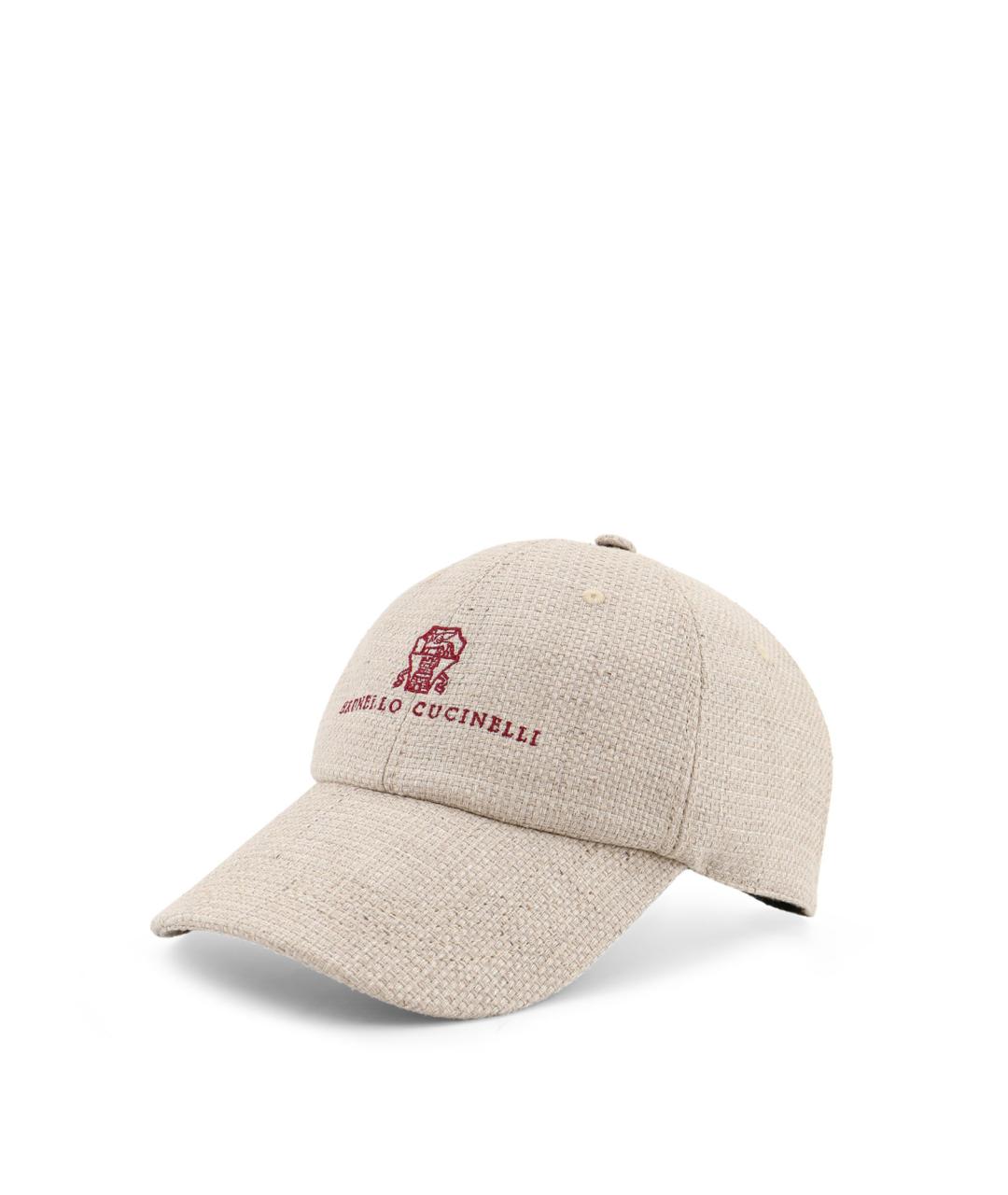 BRUNELLO CUCINELLI Бежевая льняная кепка/бейсболка, фото 2