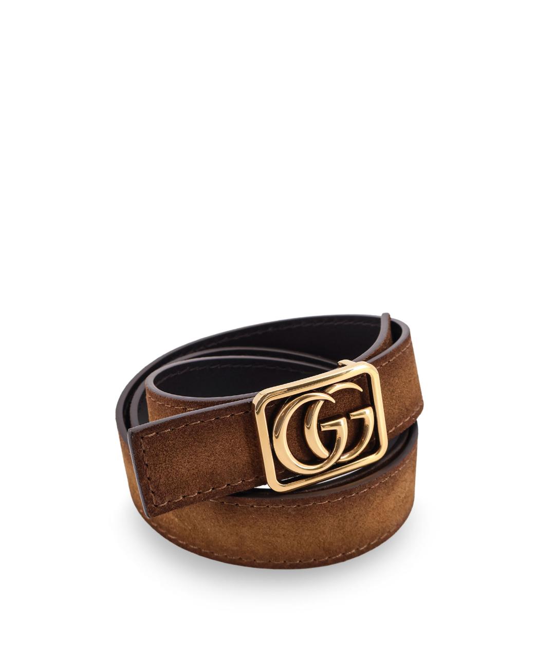 GUCCI Коричневый замшевый ремень, фото 3